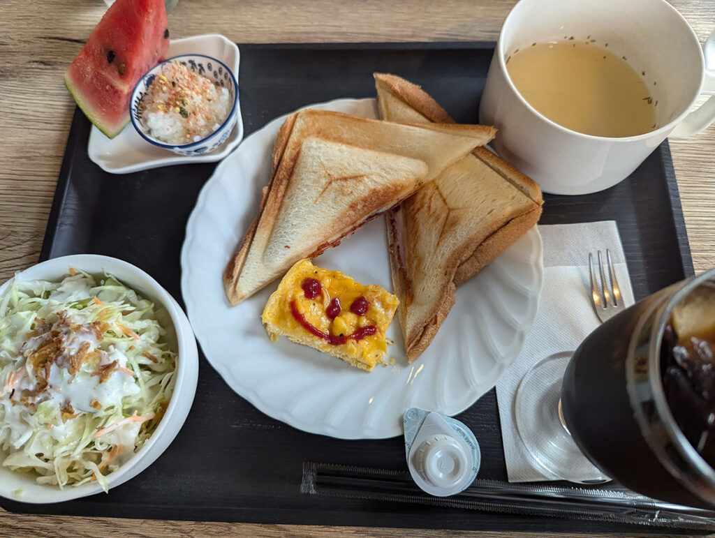 チーズとハムのホットサンドセット